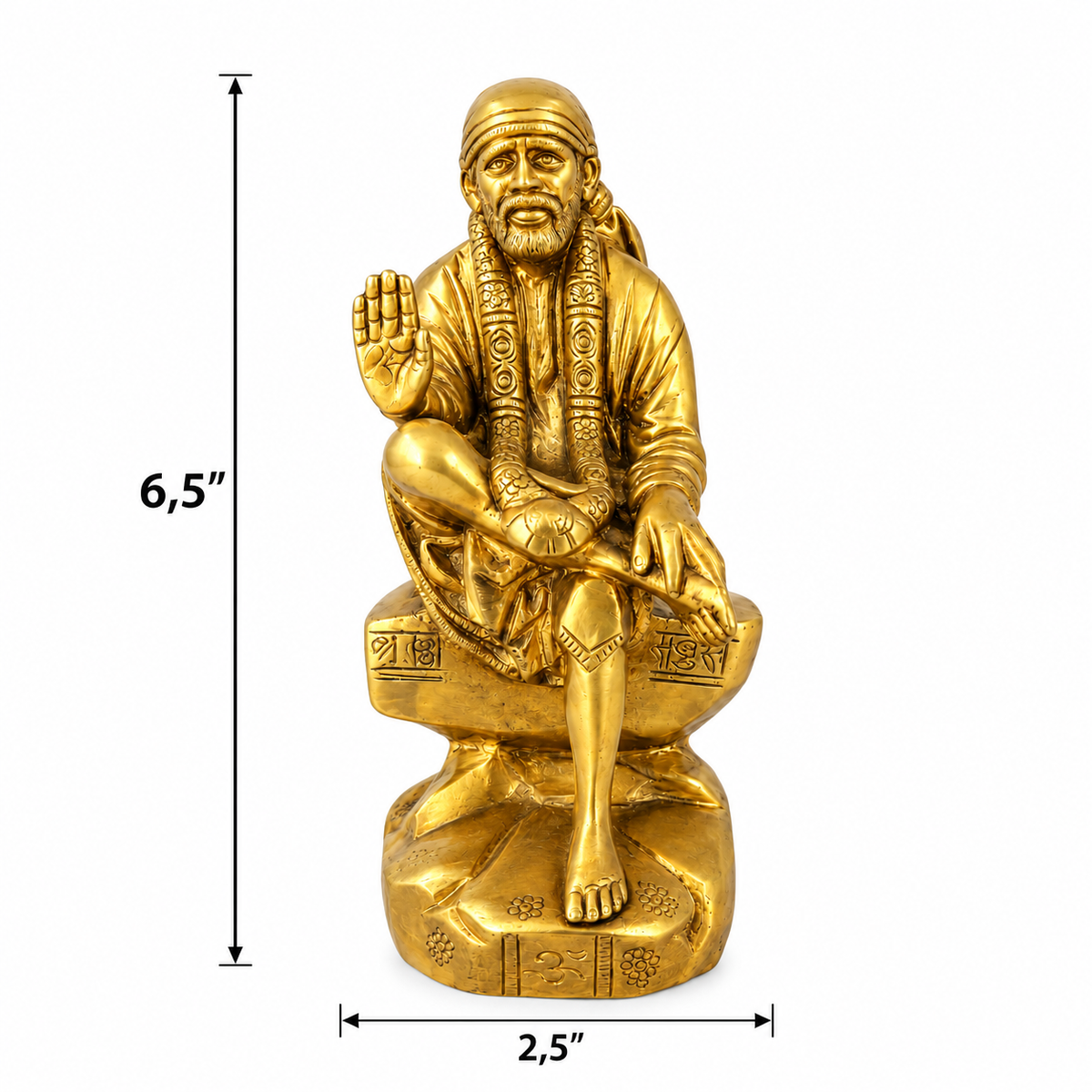 Saibaba Ashirwad on Stone Brass Idol