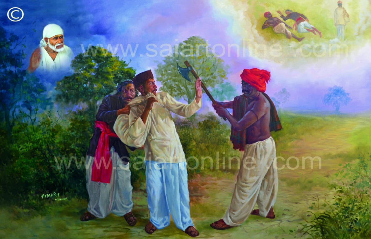 Hemant Art Shirdi Sai Baba Canvas Wall Art – Premium Framed Sai Baba Photo for Home Decor, Puja Room & Meditation Space