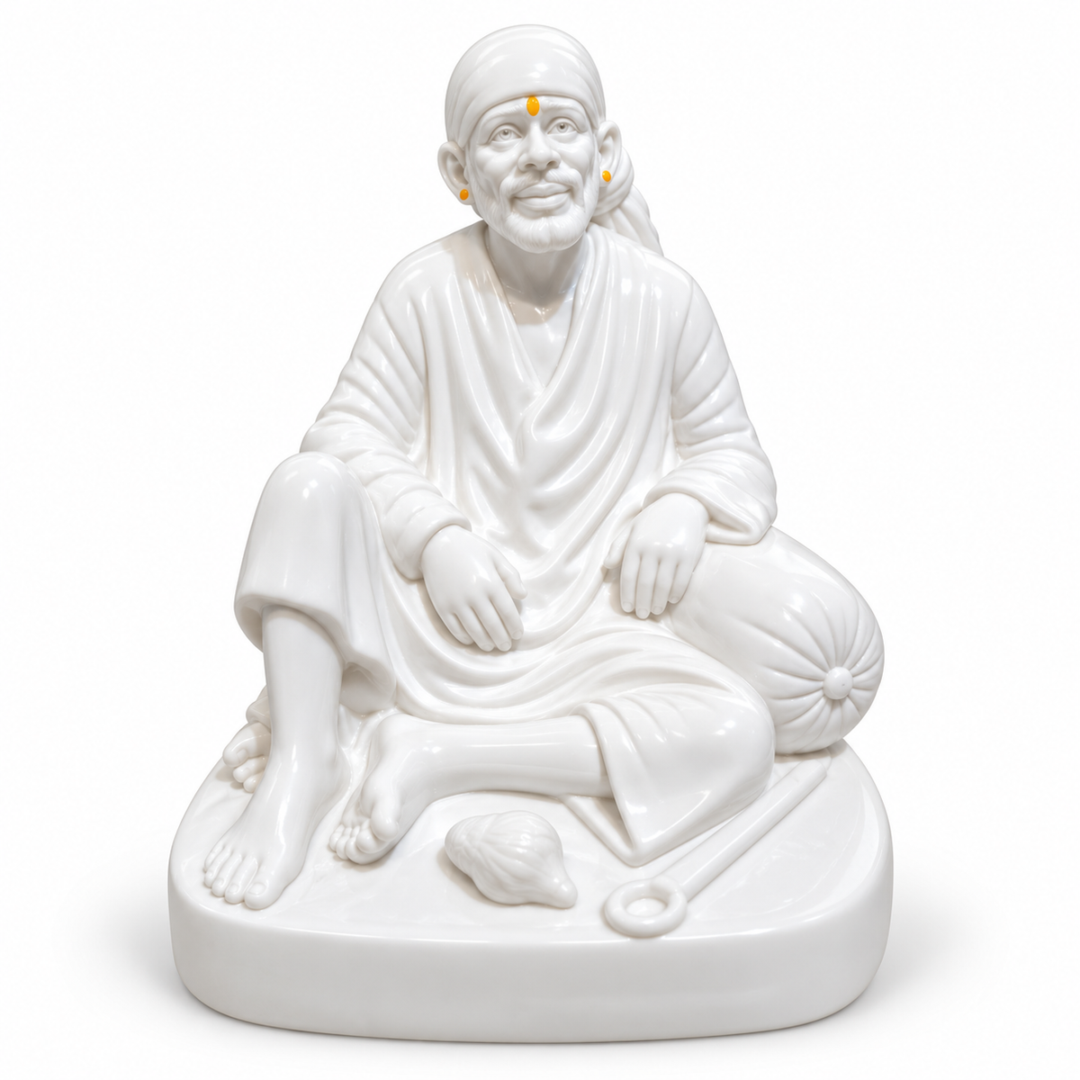 Shirdi Sai Baba Idol, White Dwarkamai Statue  4.5 inch | Hemant Art