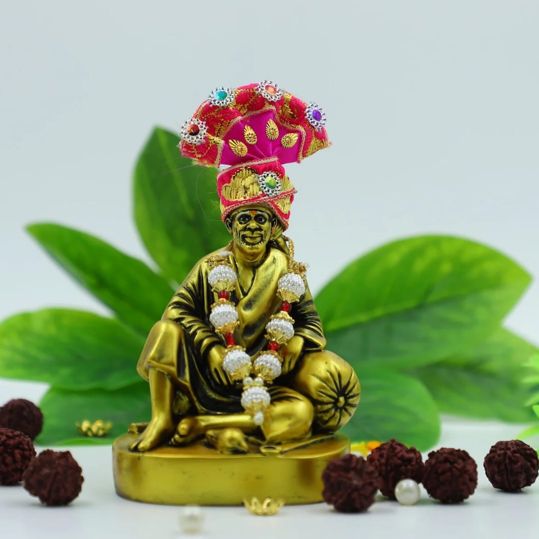 Shirdi Sai Baba Idol,Murti Dwarkamai Statue Sitting on Stone 4.5 inches