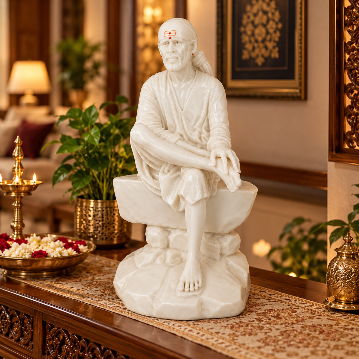 Saibaba Ashirwad On Stone Marble idol 6no