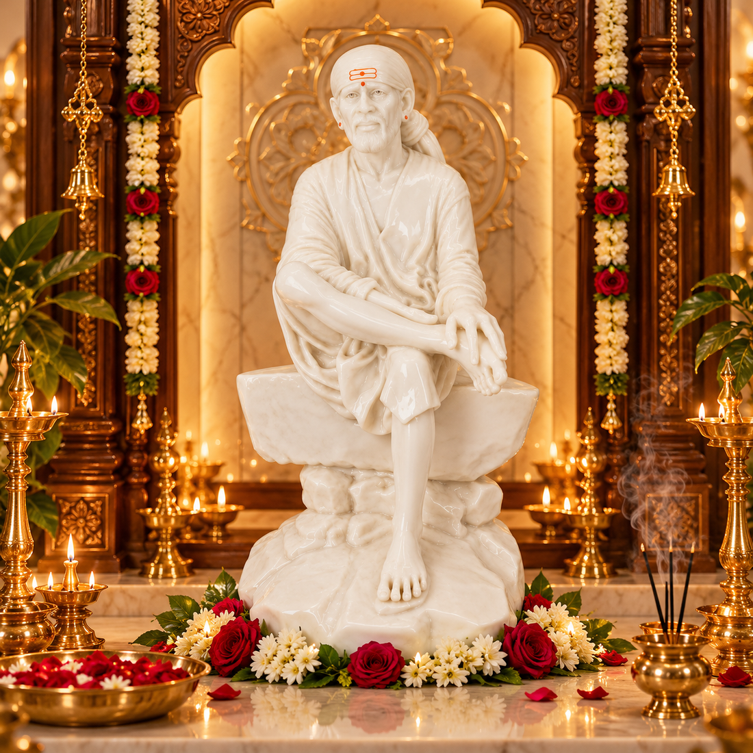 Saibaba Ashirwad On Stone Marble idol 6no