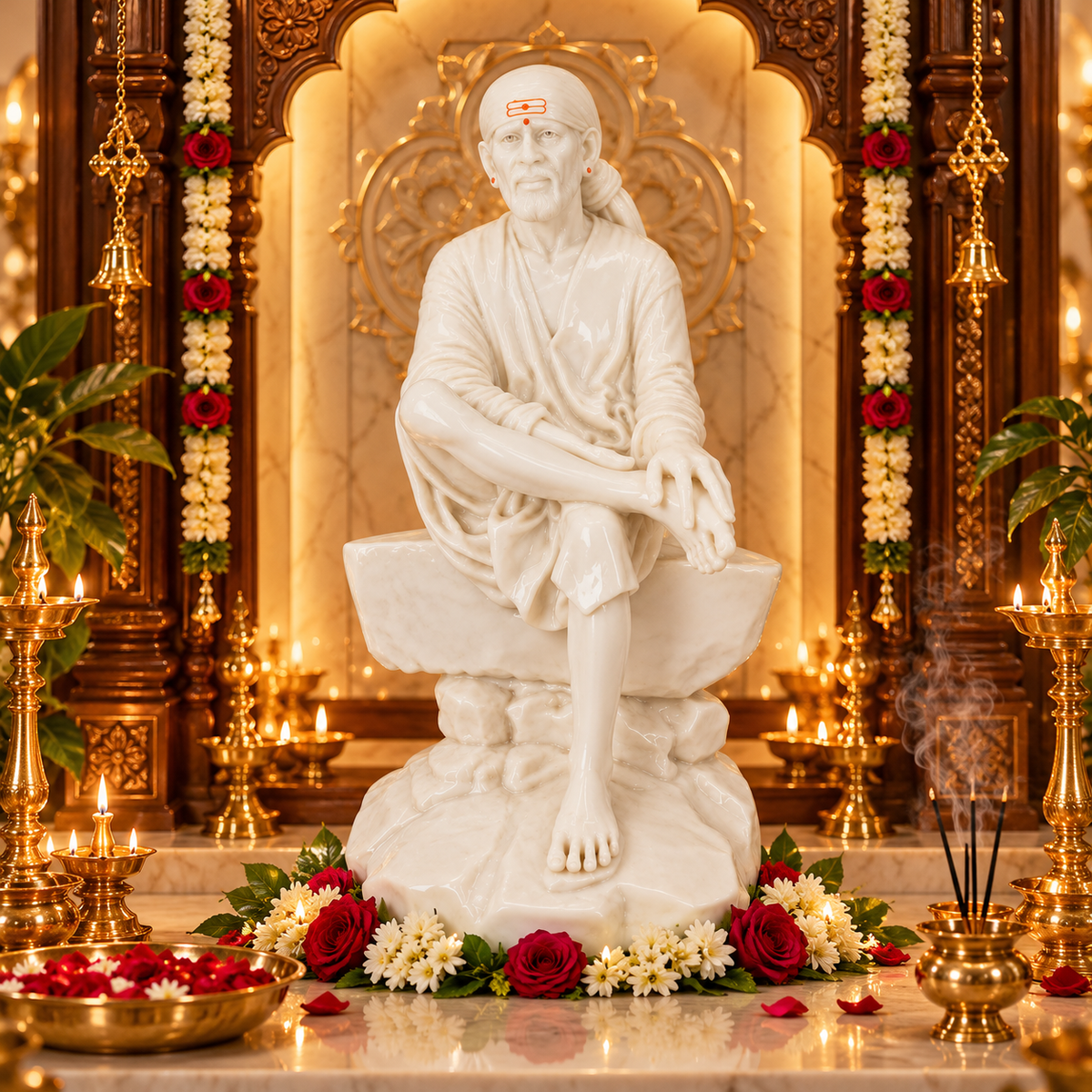 Saibaba Ashirwad On Stone Marble idol 6no