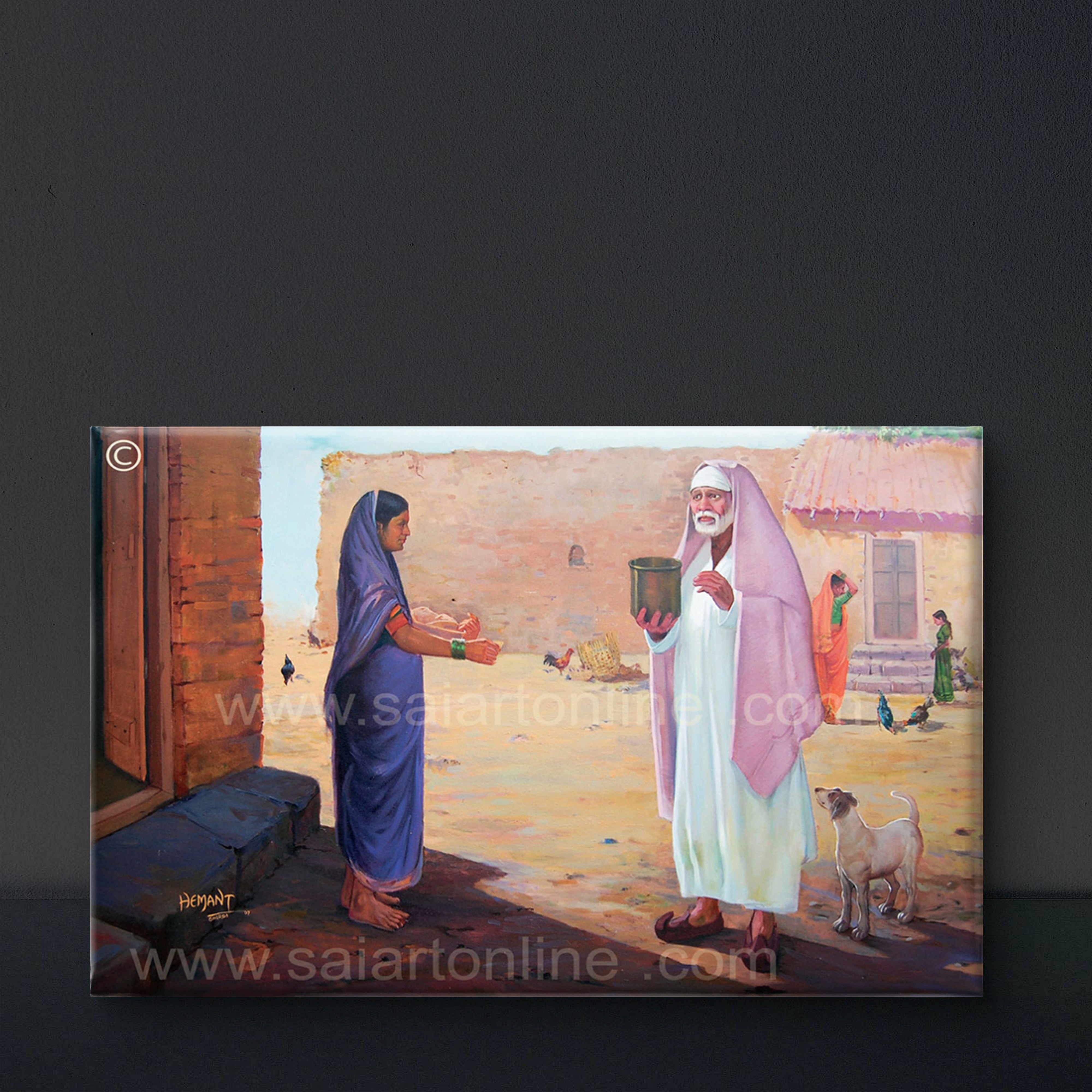 🖼️ Hemant Art Shirdi Sai Baba  Photo Frame Canvas Painting/Canvas Wall Art – Spiritual Home Decor for Puja Room & Meditation Space Success Active