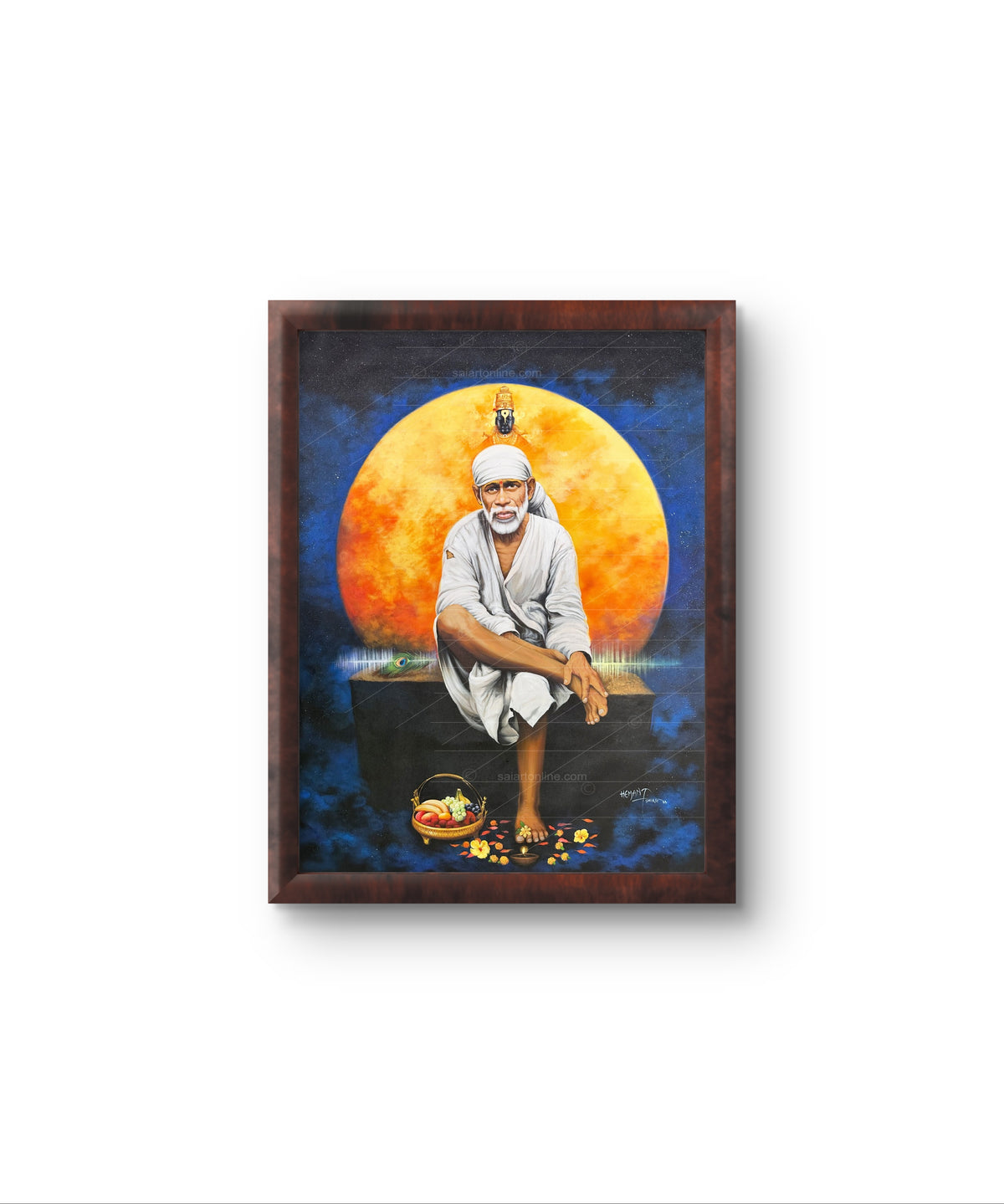 Saibaba & Vitthal Stone Canvas Print, Orange Sun Hemant Art