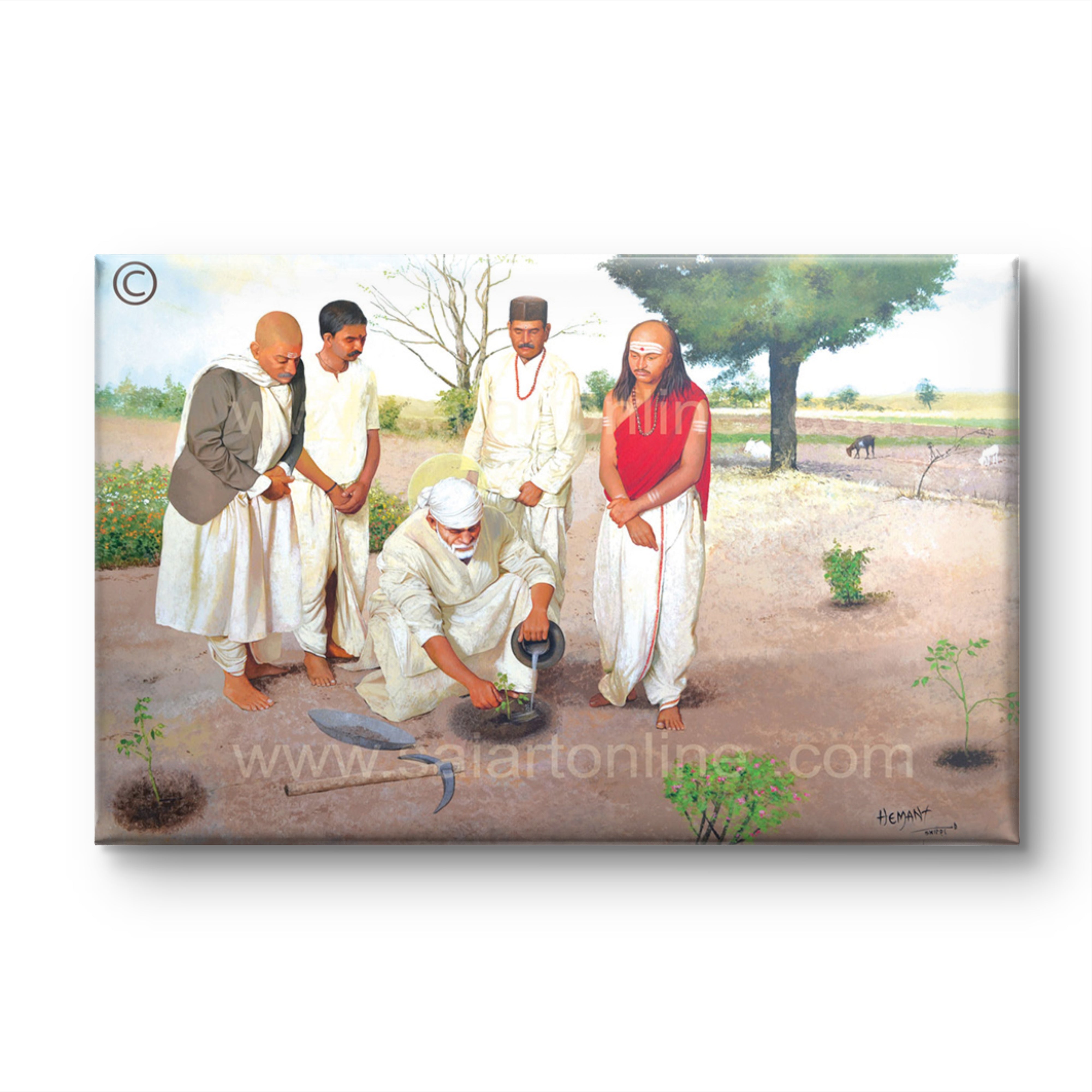 🖼️ Hemant Art Shirdi Sai Baba  Photo Frame Canvas Painting/Canvas Wall Art – Spiritual Home Decor for Puja Room & Meditation Space Success Active