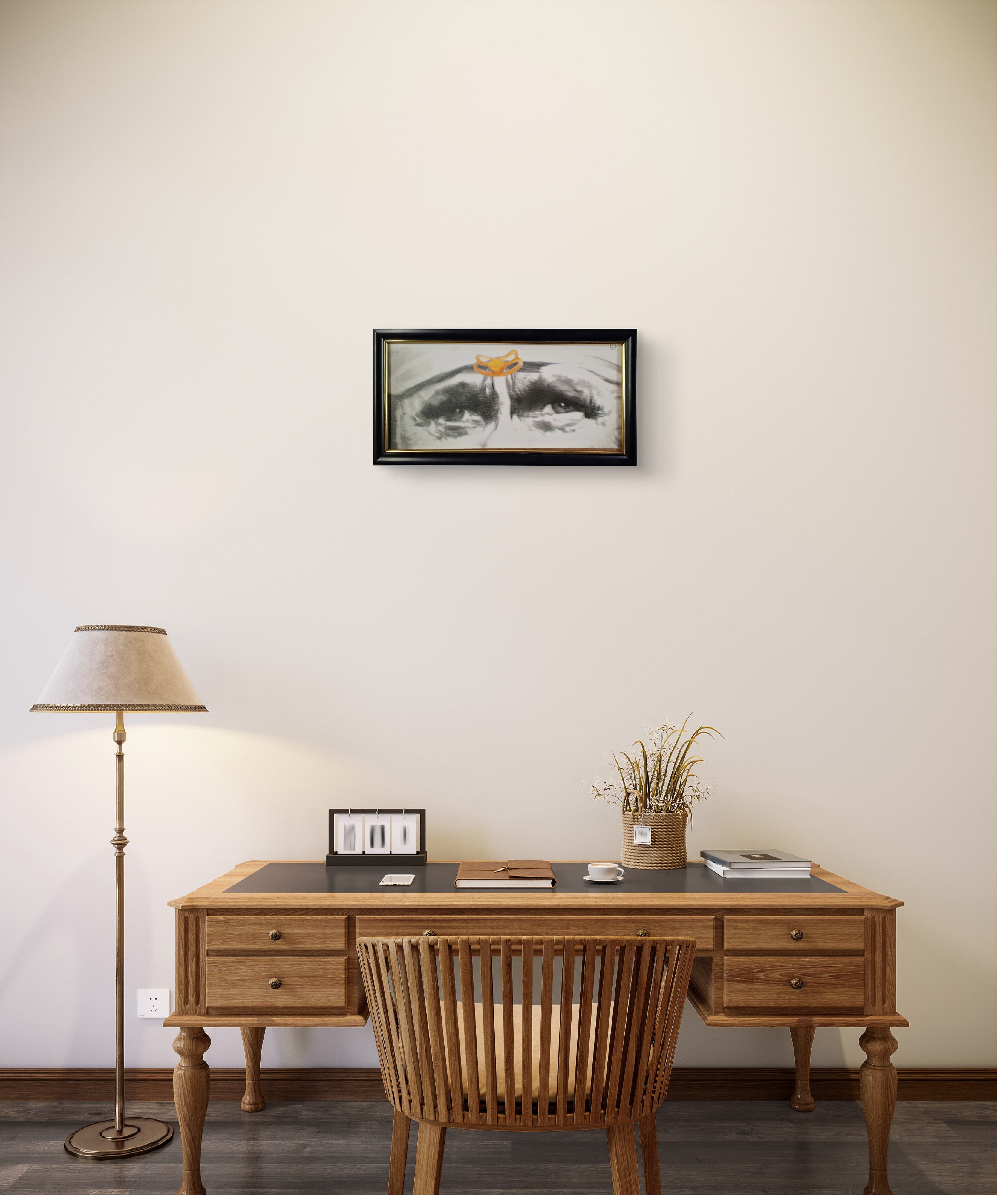 Hemant art Lord Sai Baba Religious Blessing Eyes With Italian Fiber Waterproof Imported  and Meditation CD - 15x30