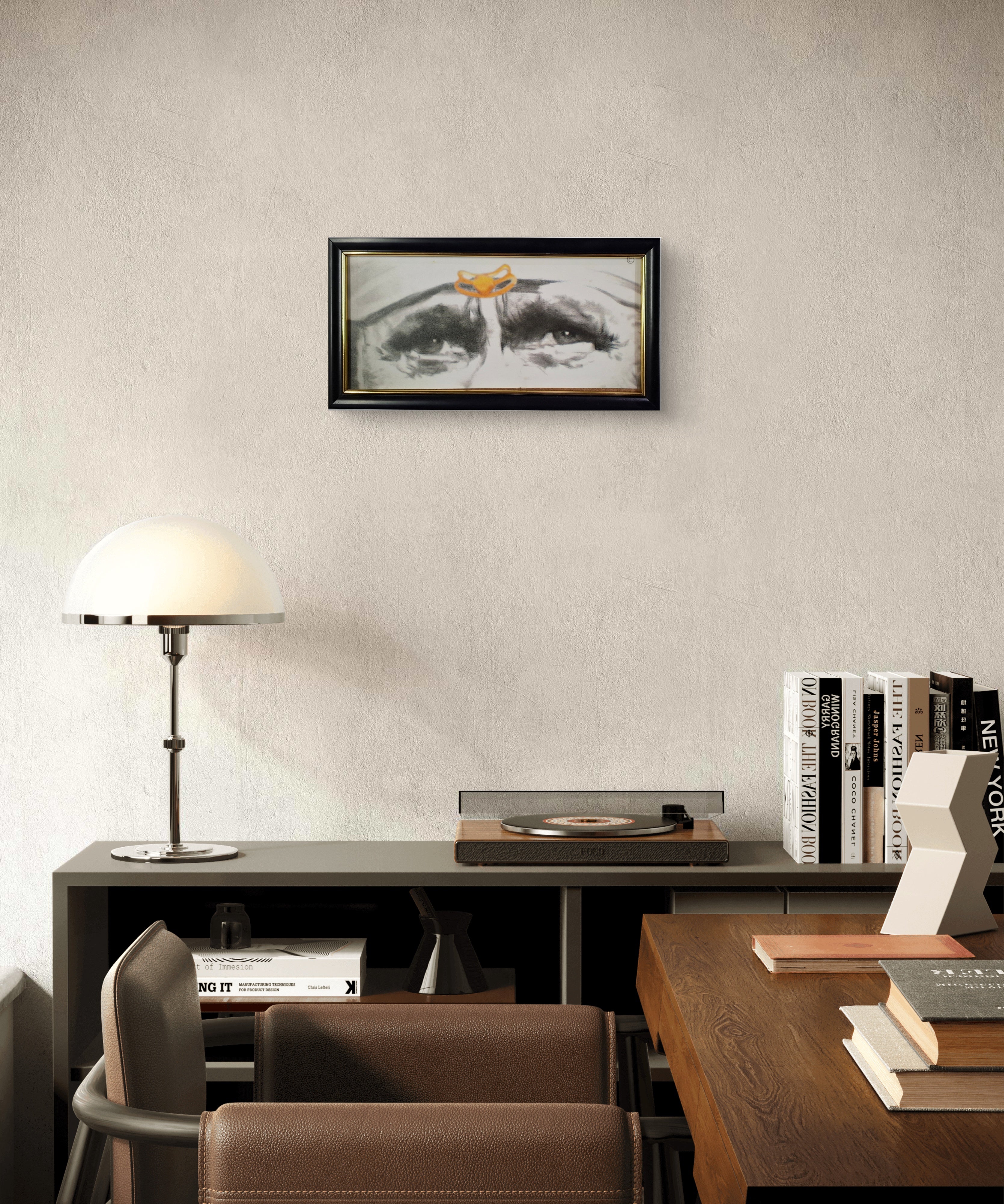 Hemant art Lord Sai Baba Religious Blessing Eyes With Italian Fiber Waterproof Imported  and Meditation CD - 15x30