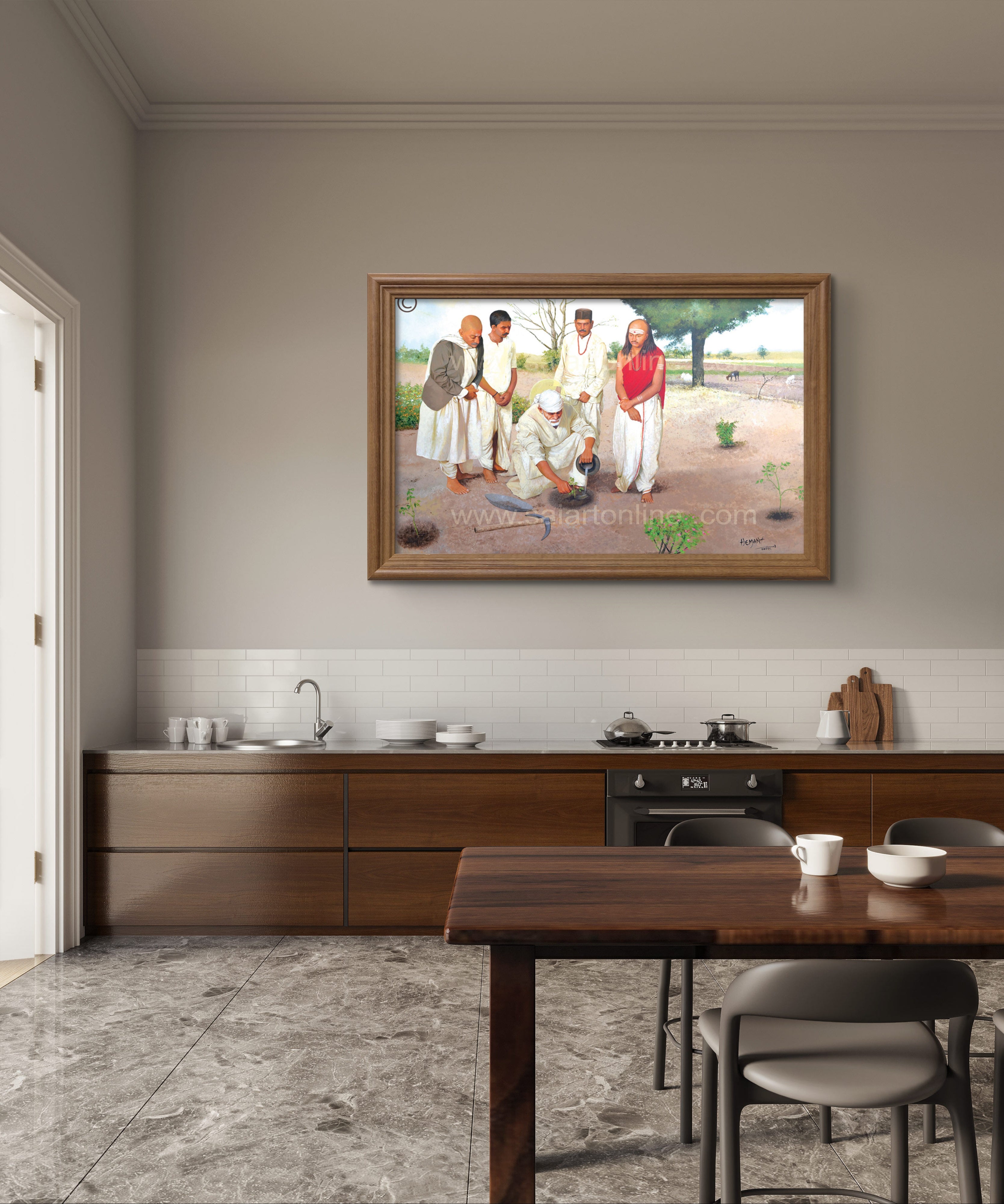 🖼️ Hemant Art Shirdi Sai Baba  Photo Frame Canvas Painting/Canvas Wall Art – Spiritual Home Decor for Puja Room & Meditation Space Success Active