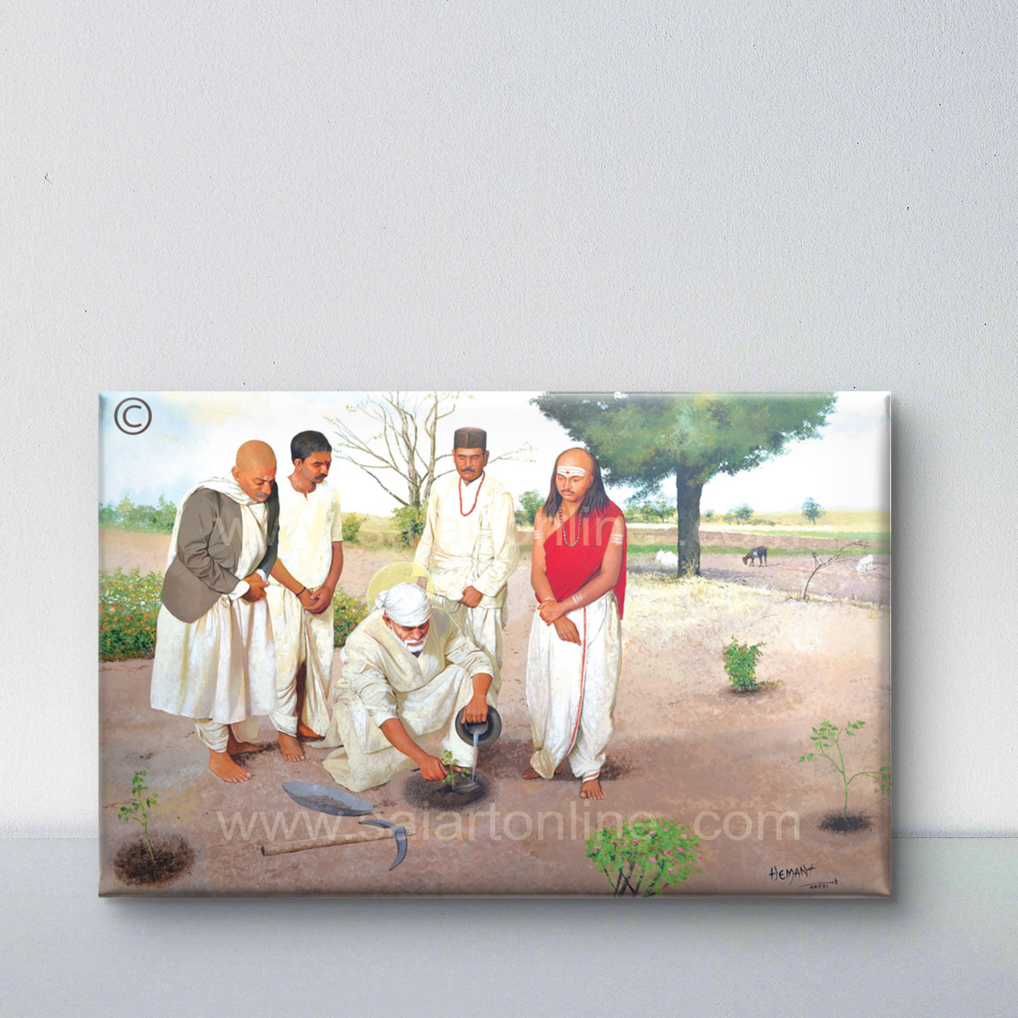 🖼️ Hemant Art Shirdi Sai Baba  Photo Frame Canvas Painting/Canvas Wall Art – Spiritual Home Decor for Puja Room & Meditation Space Success Active