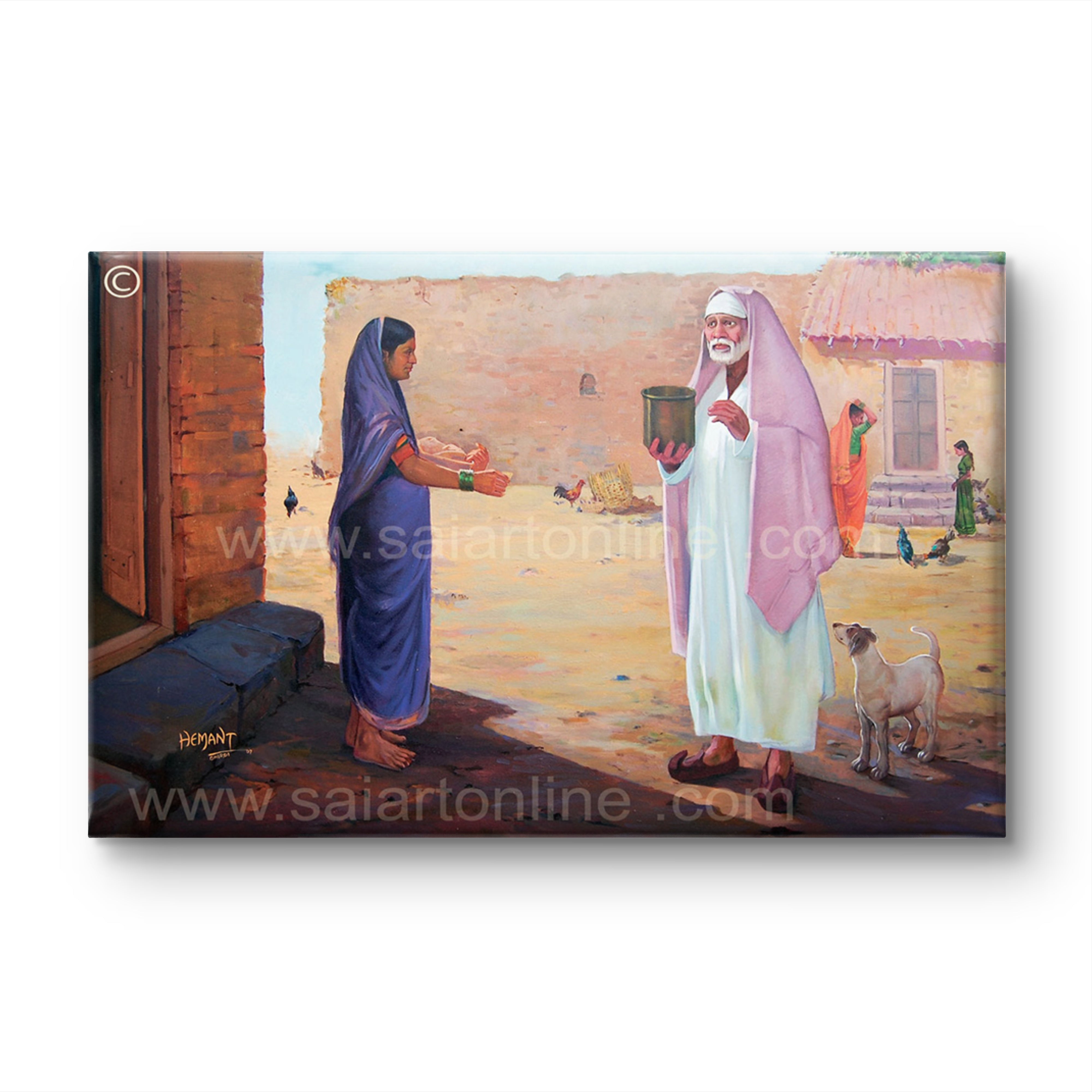 🖼️ Hemant Art Shirdi Sai Baba  Photo Frame Canvas Painting/Canvas Wall Art – Spiritual Home Decor for Puja Room & Meditation Space Success Active