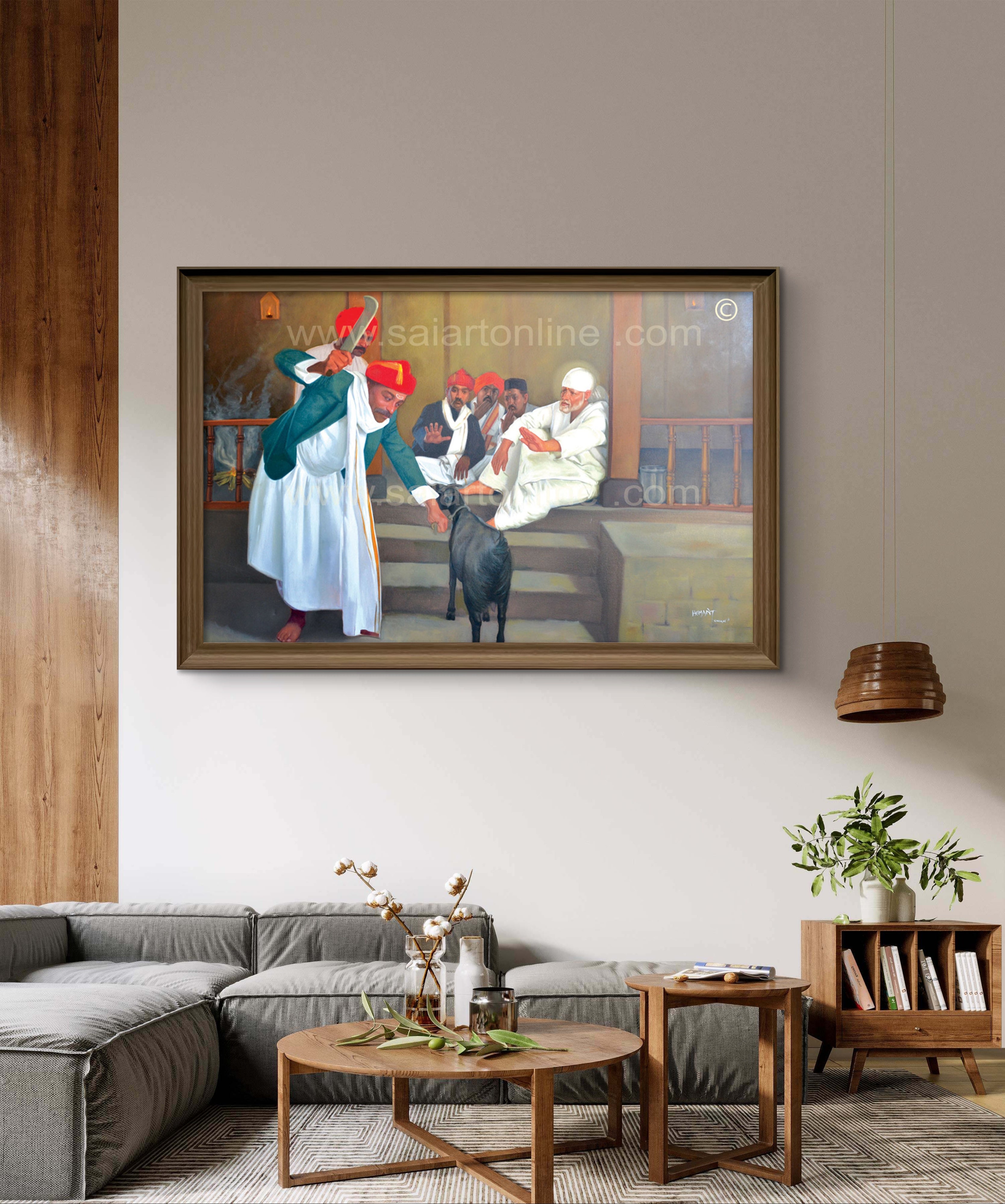 🖼️ Hemant Art Shirdi Sai Baba  Photo Frame Canvas Painting/Canvas Wall Art – Spiritual Home Decor for Puja Room & Meditation Space Success Active