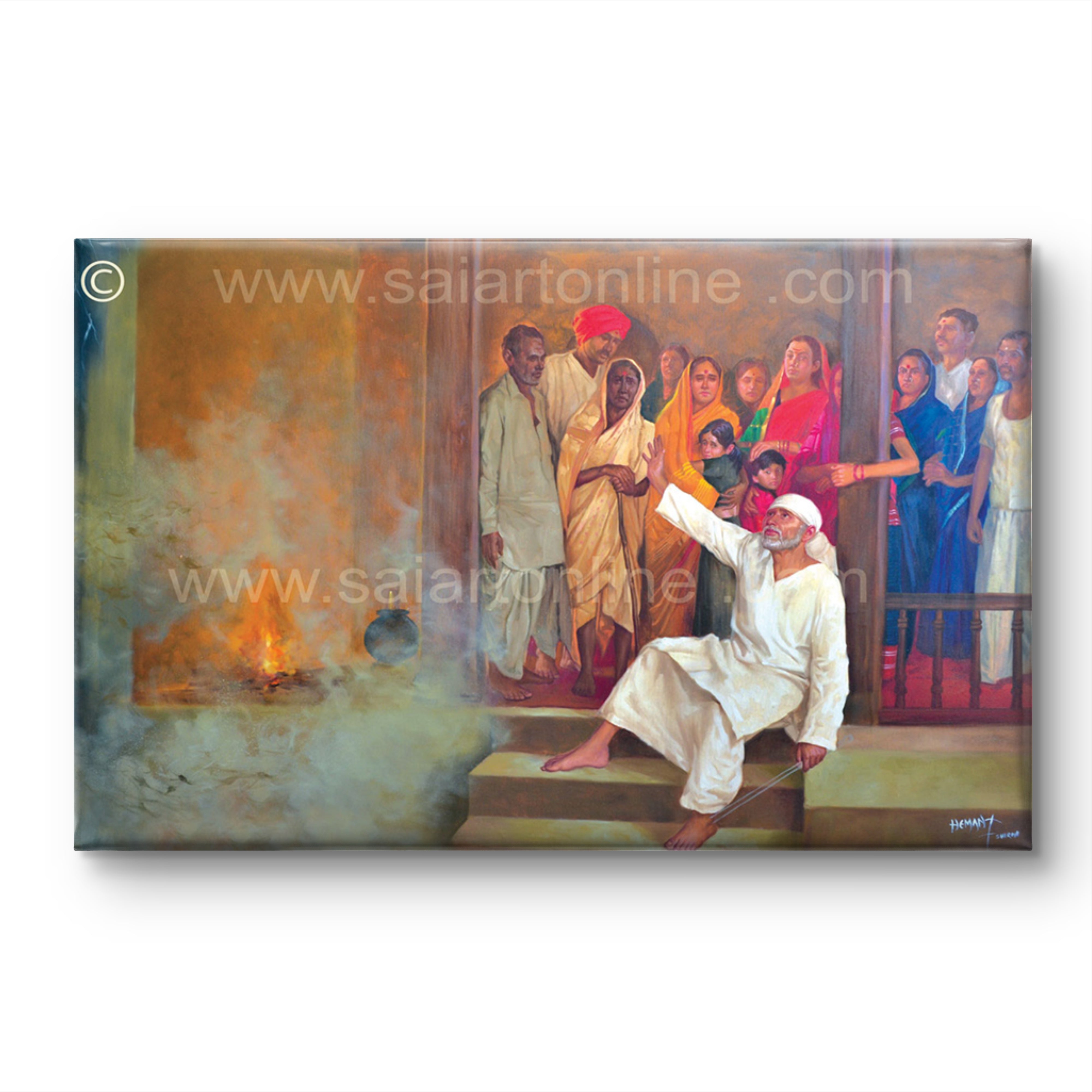 🖼️ Hemant Art Shirdi Sai Baba  Photo Frame Canvas Painting/Canvas Wall Art – Spiritual Home Decor for Puja Room & Meditation Space Success Active