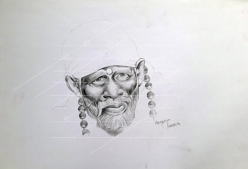 Awesome Pencil Sketch Of Sai Baba - Desi Painters