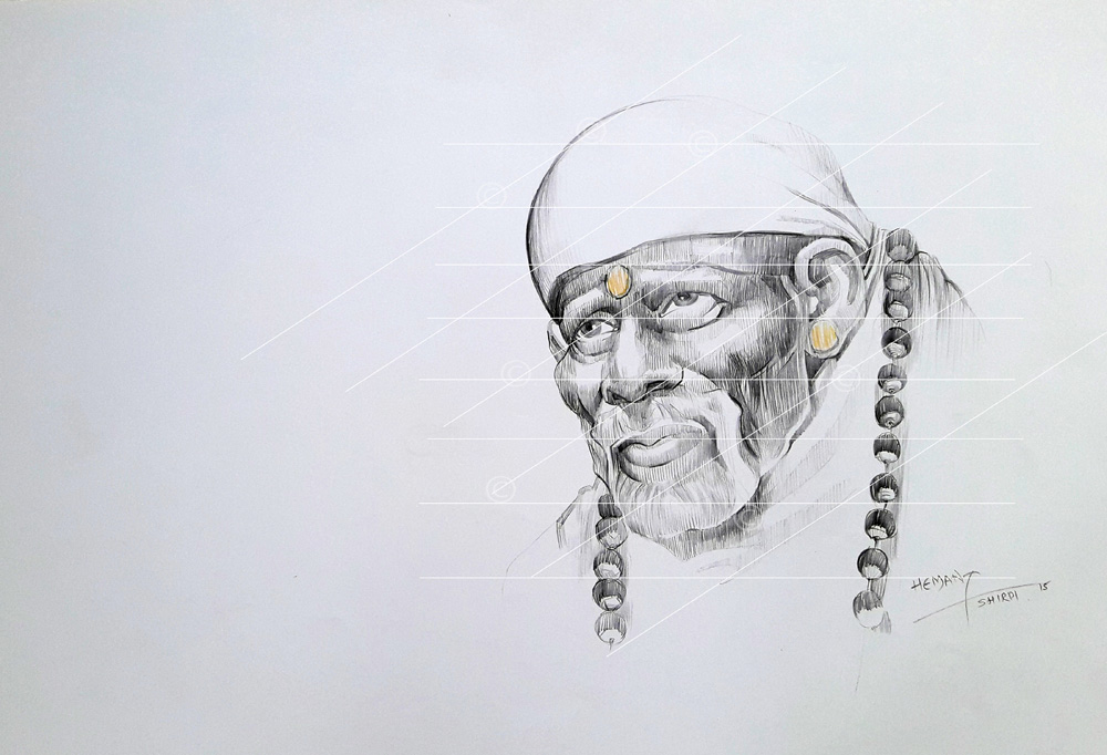 Lord Sai Pencil Sketch on Paper at best price | Best Seller