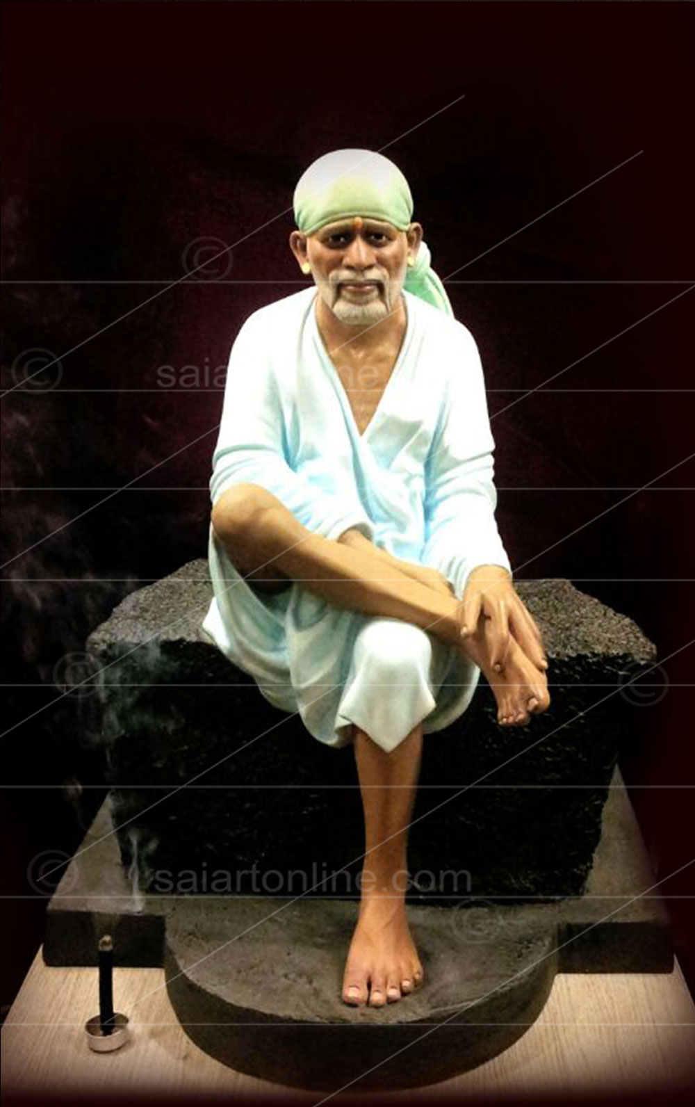 Sai-baba-white-kafni-statue