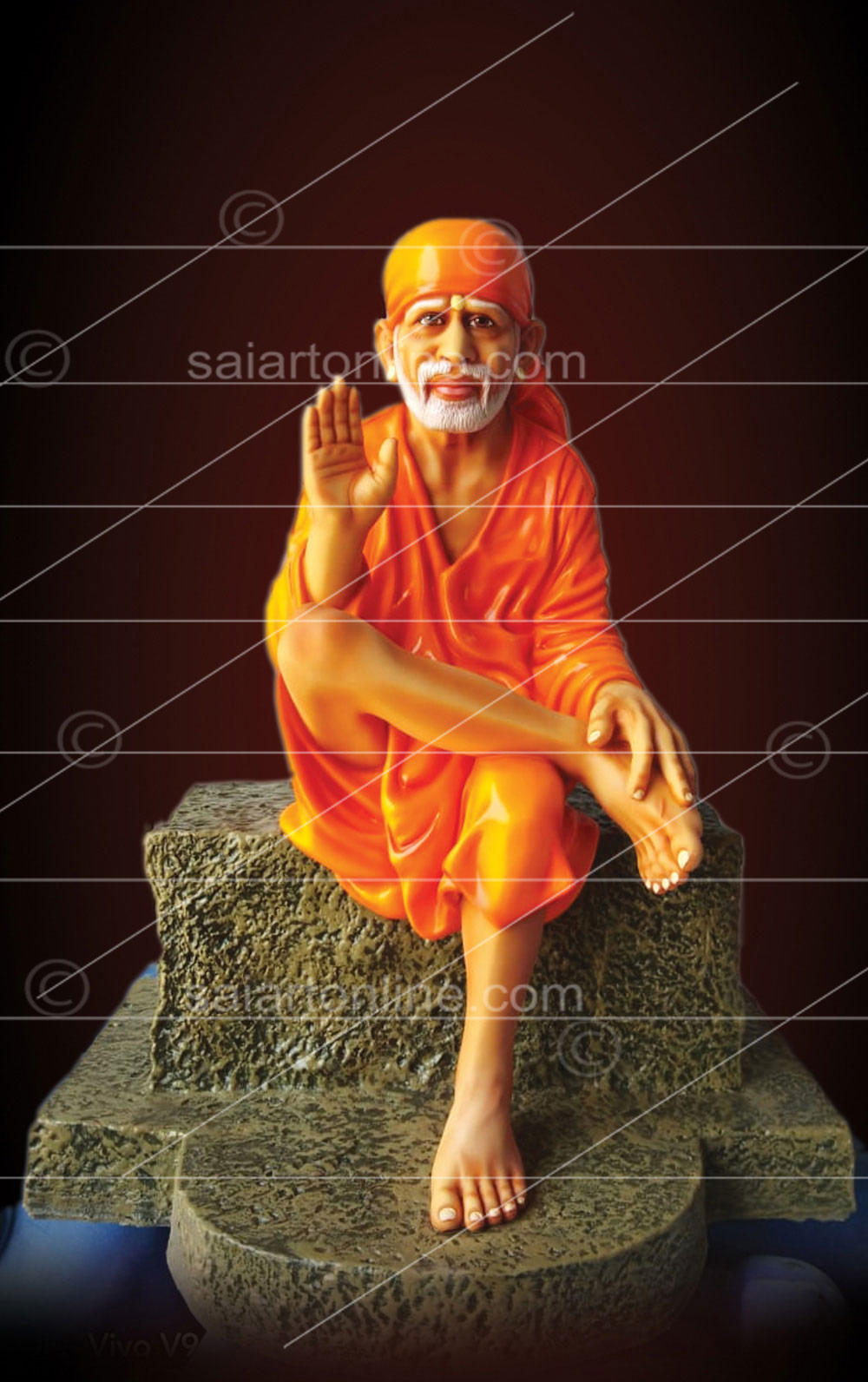 sai-baba-with-Orange-kafni-statue