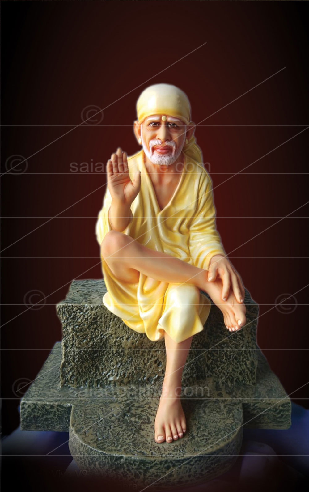 sai-baba-with-yellow-kafni-statue