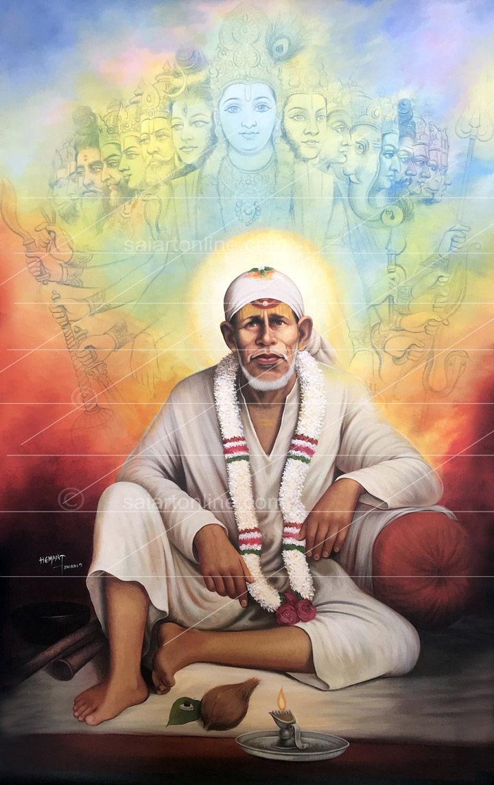 Saibaba Painting for Sale at Low Price in India | Sairartonline