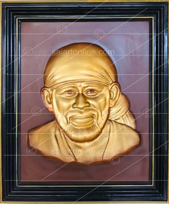Buy Online Lord Saibaba's Golden Colour 3D Photo Frame at the Best Price