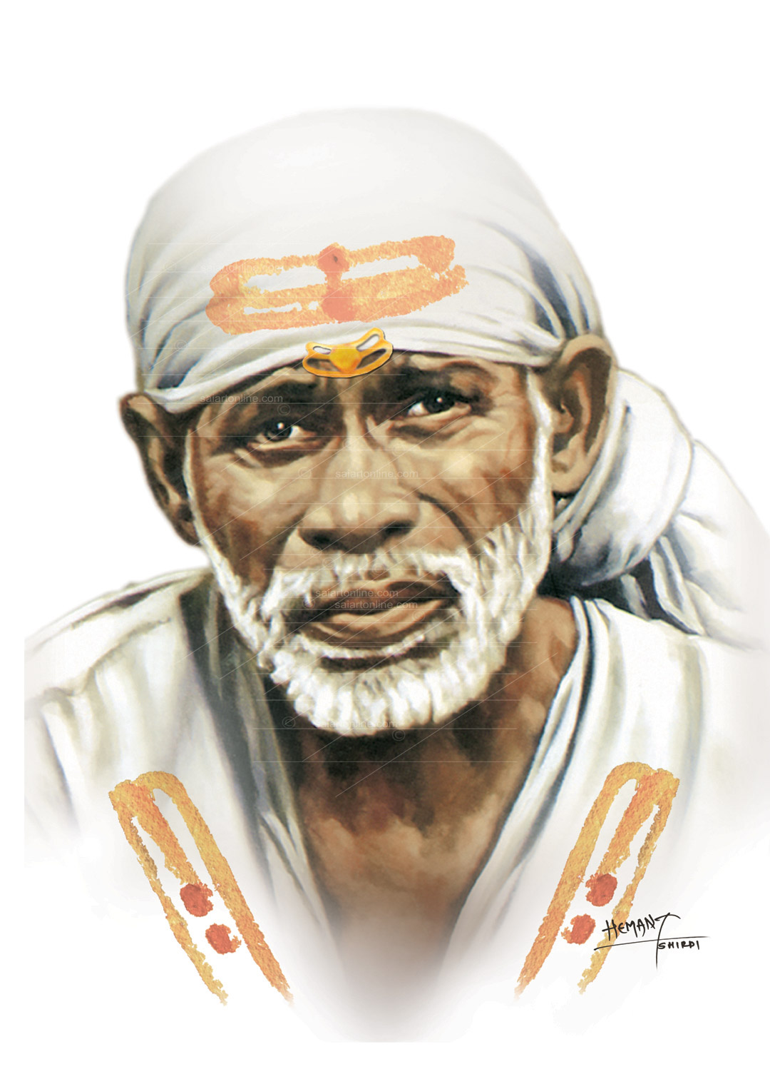 Sai Baba Face Painting | Saibaba Paintings /Photos/Images - Sai Art Online