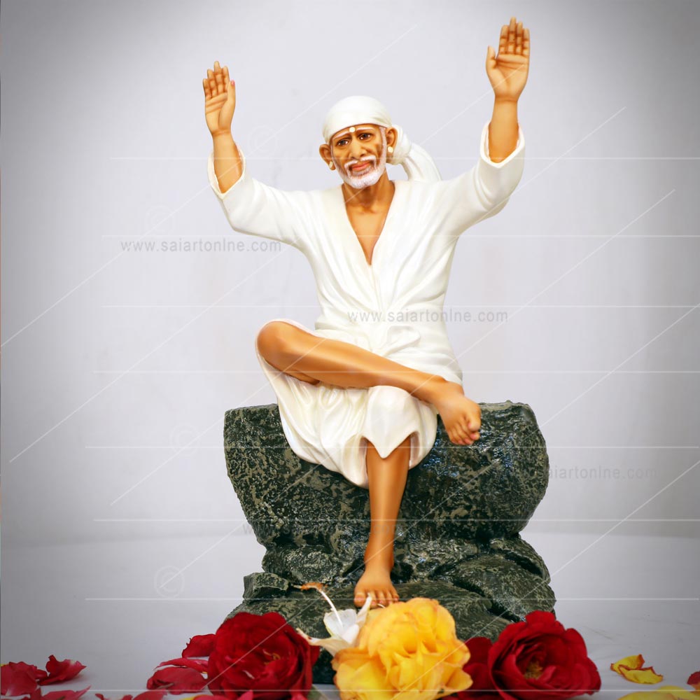 Saibaba Blessing Hand In White Color Idol/Statues/Murti - Sai Art ...