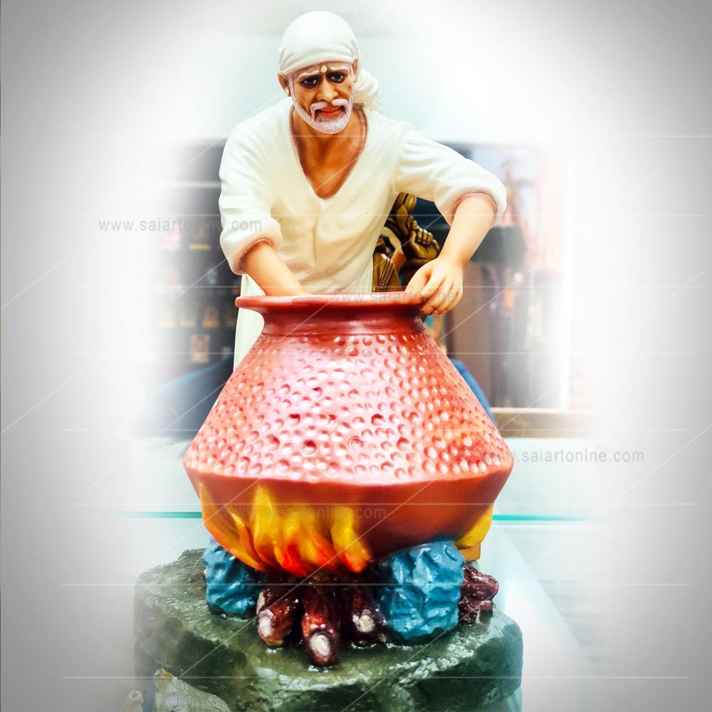 Sai Baba Cooking food idol in White Color | Saibaba Idol/Statues ...